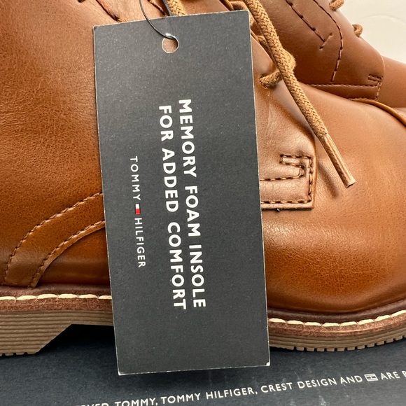 TOMMY HILFIGER, MEN’S DRESS LACE UP CHUKKA BOOTS, BROWN SIZE 9.5 - Picture 10 of 16